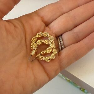 Electric Picks Gold Twisted Hoop Earrings